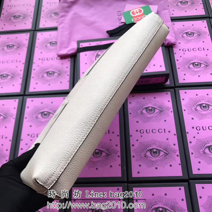GUCCI古馳 歐洲正品原單 2018早春新款 絲印標緻手包 500981 米白全皮 WTG1583